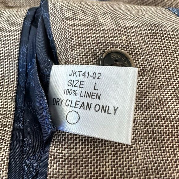 Robert Talbott Brown Linen Three Buttton Summer Blazer Sport Coat, L - Picture 7 of 11